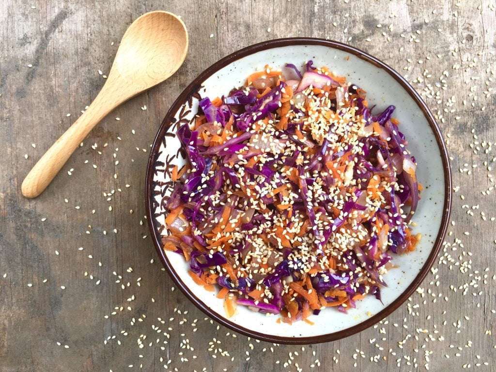 ginger garlic saute in a small bowl