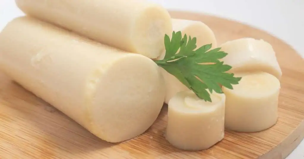 palm sticks on a chopping board